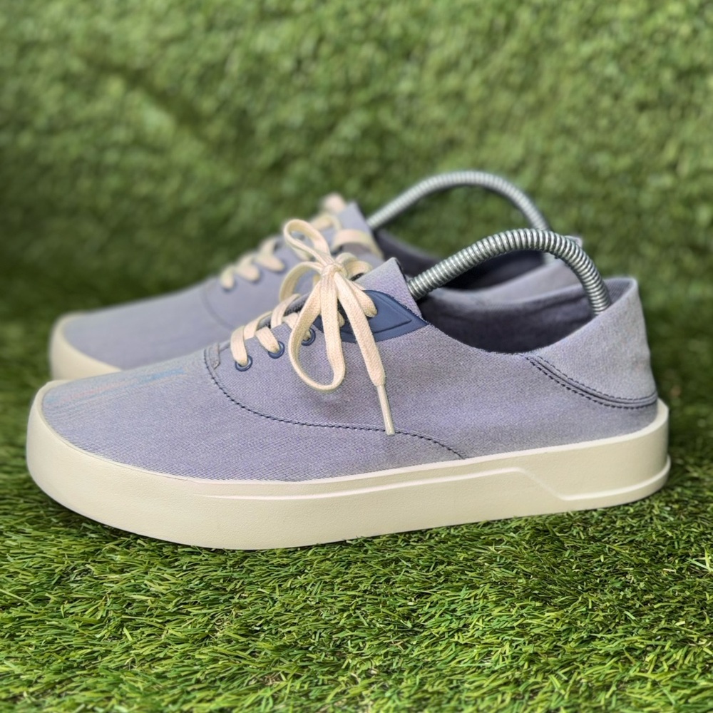 OluKai Tradewind Mens Size 8 Blue Canvas Casual Lace Up Sneakers Shoes